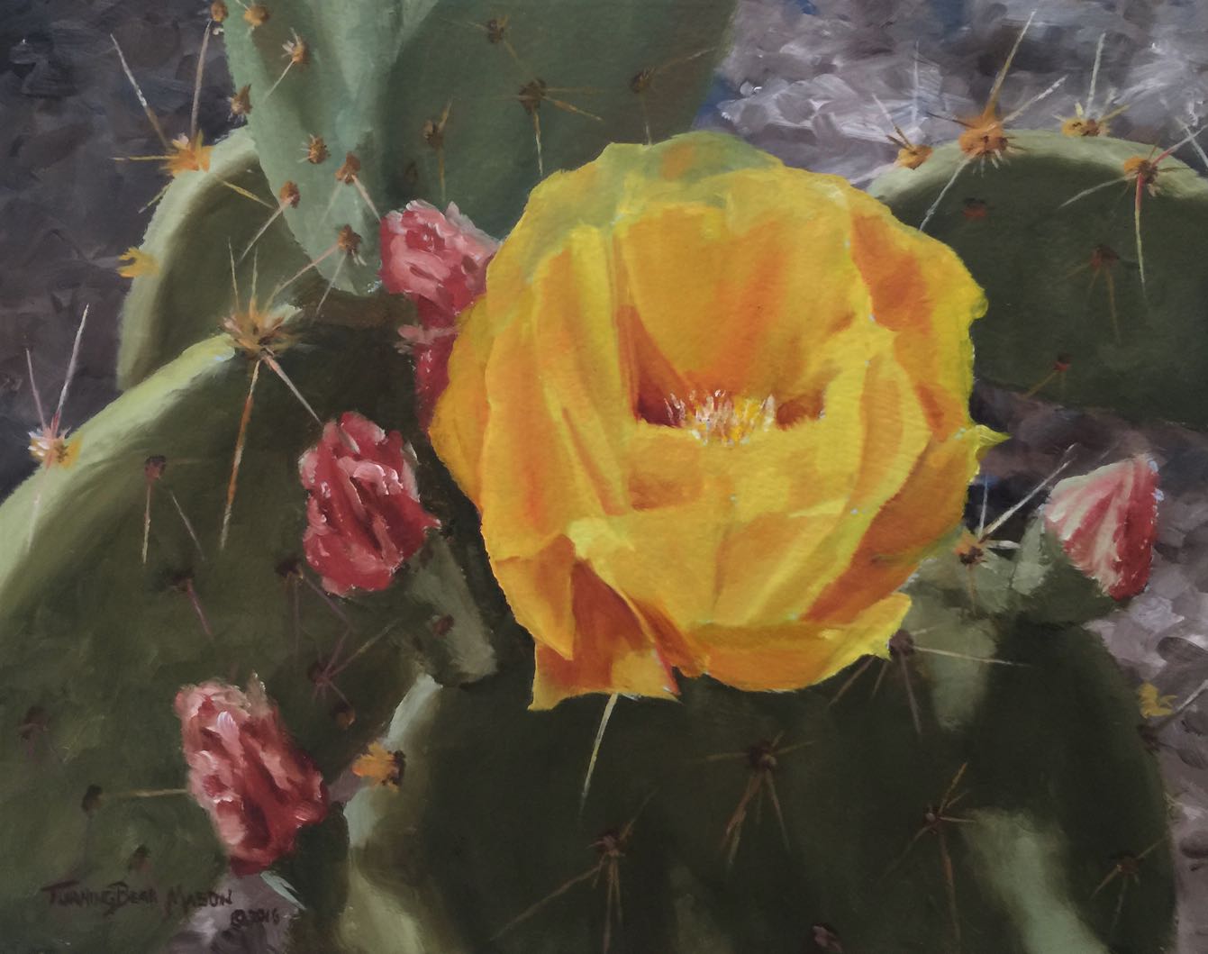Blooming Prickly Pear 8x10"